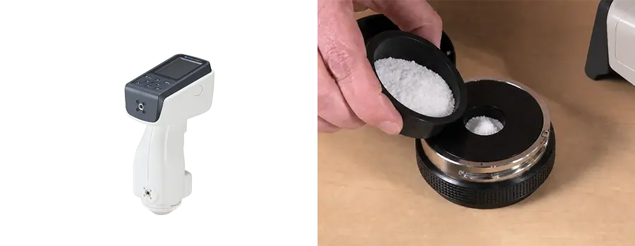 Industrial Mineral Powders Color Measurement - Konica Minolta CM-16d with Granular Materials Attachment